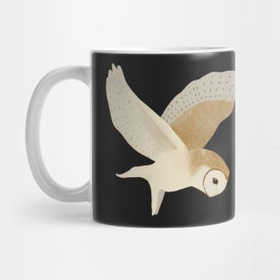 Barn Owl in flight with purple sky Mug